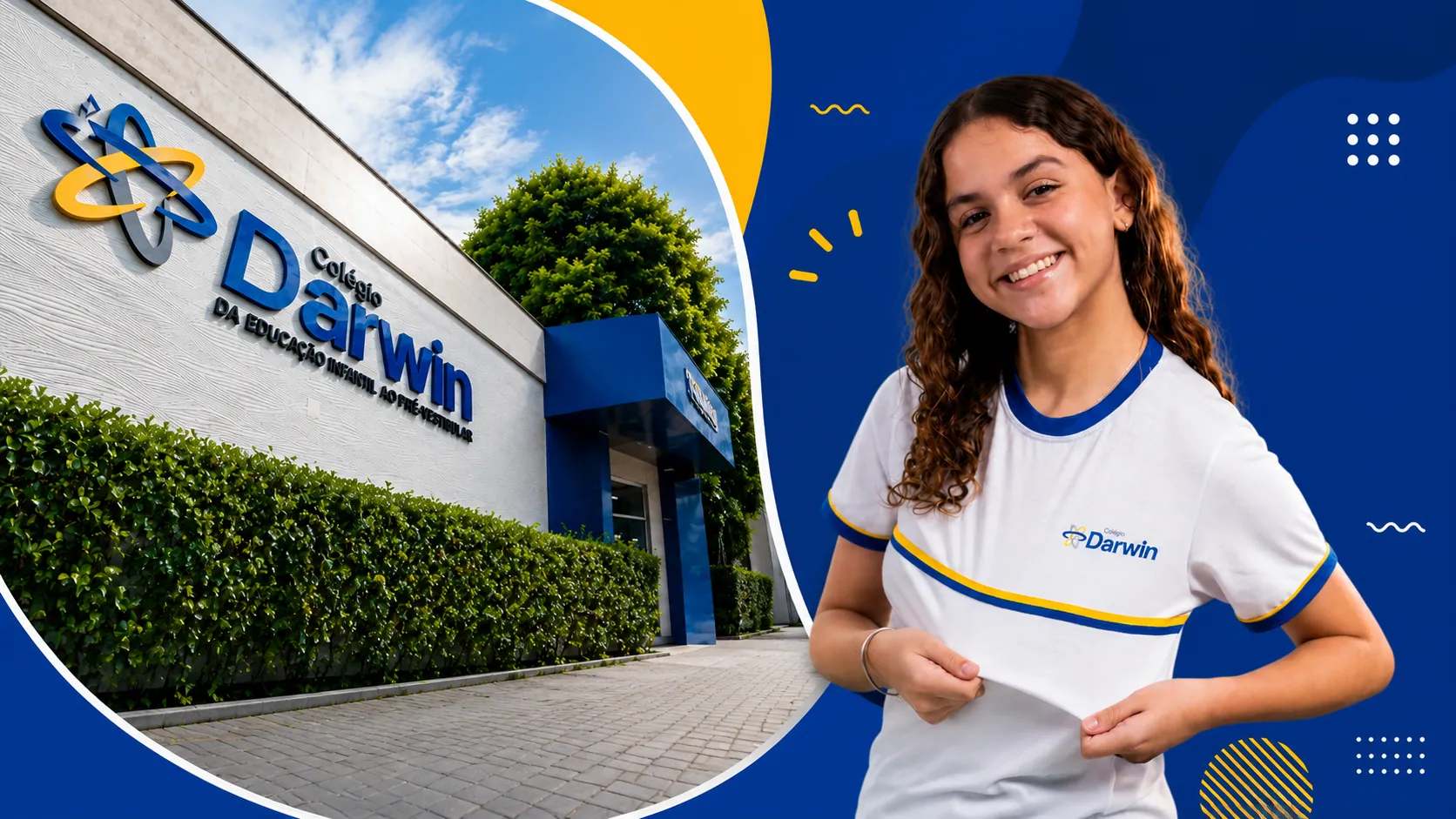 Banner oficial do Darwin, Além de resultados, alunos felizes! Matrículas abertas.